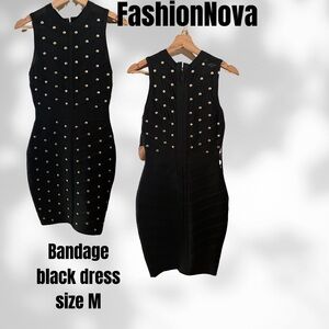 Fashion Nova Black Bandage Dress
